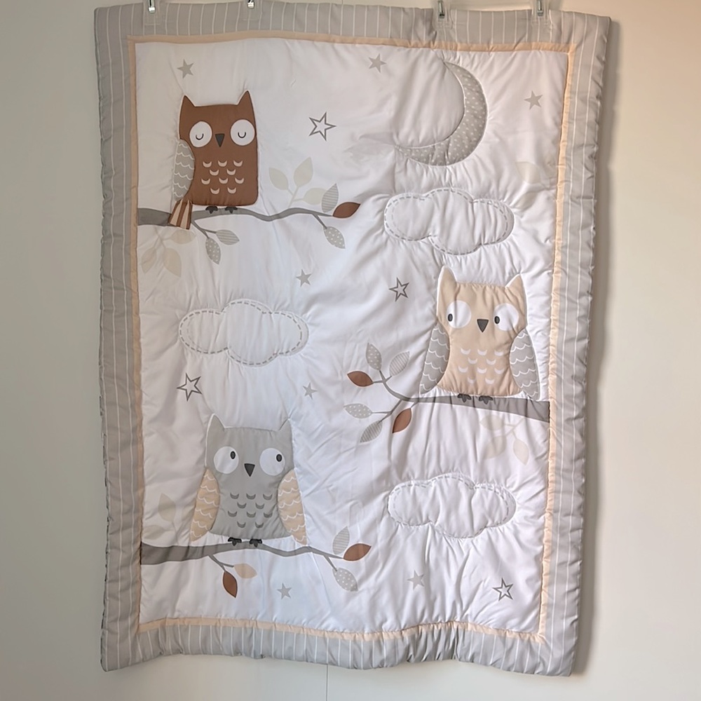Reversible Owl Crib Comforter